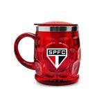 Caneca_Plástica_Master_Com_Tampa_450ml_Times_São_Paulo_Vermelha_Acabamento_Interno_Inox_Ref.14799_Brasfoot