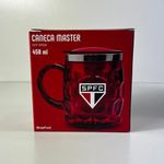 Caneca_Plástica_Master_Com_Tampa_450ml_Times_São_Paulo_Vermelha_Acabamento_Interno_Inox_Ref.14799_Brasfoot