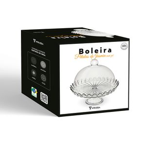 Boleira Petalas de Jasmin Com Pé Natural Caixa Black B1710 - Vitazza