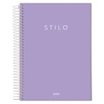 Caderno_Universitário_Espiral_Capa_Dura_Stilo_Lilás_Pastel_10_Matérias_160_Folhas_Ref.6885477_Jandaia