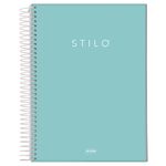 Caderno_Universitário_Espiral_Capa_Dura_Stilo_Verde_Pastel_10_Matérias_160_Folhas_Ref.6883577_Jandaia