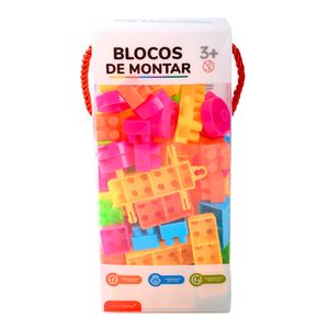 Blocos de Montar Imagina Kids Plástico 100 Peças LM3196 - honeyhome