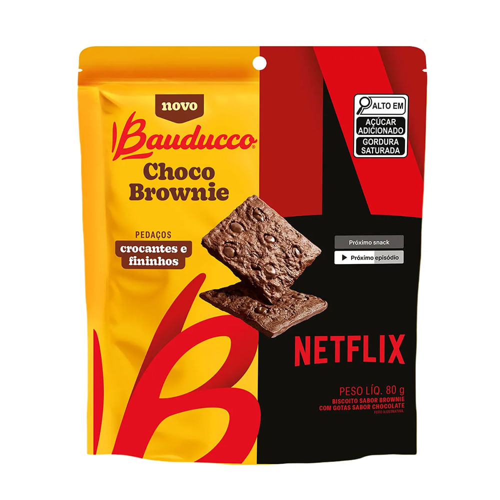 Biscoito Choco Brownie Netflix 80g 26683 - Bauducco - lojasmel