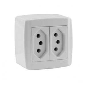 Tomada Dupla 20A Monobloco Sobrepor - Ilumi