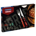 Jogo_de_Talheres_Para_Churrasco_Em_Aço_Inox_Com_Cabo_Vermelho_Polywood_12_Peças_Ref.21199709_Tramontina