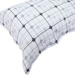 Jogo_Cama_Queen_Percal_Delicato_Quadrati_Luminosi_Cinza_160_Fios_4_Peças_Ref.0450006CZ_Portallar