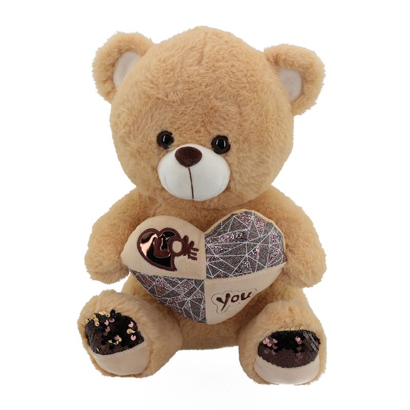 Urso_Pelúcia_Coração_Love_You_Xadrez_Sortido_35cm_Ref.265_For_Kids
