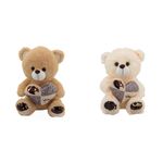 Urso_Pelúcia_Coração_Love_You_Xadrez_Sortido_35cm_Ref.265_For_Kids