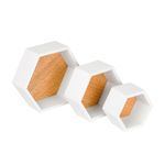 Kit_3_Nichos_Hexagonal_Decorativos_Mosaico_Branco_Ref.KITHEXMOSAICOBR_Multivisão