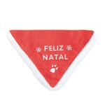 Bandana_Para_Pet_Feliz_Natal_Poliéster_Vermelha_Detalhe_Branco_23cm_Ref.3108586_Cromus
