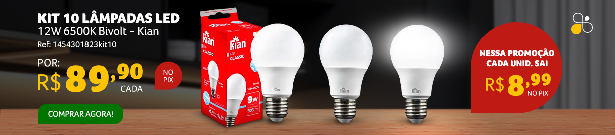 Kit 10 Lâmpadas Led 12W 6500K Bivolt Kian
