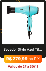 Secador Style Azul Tiffany 2000w 127v 331 - Taiff